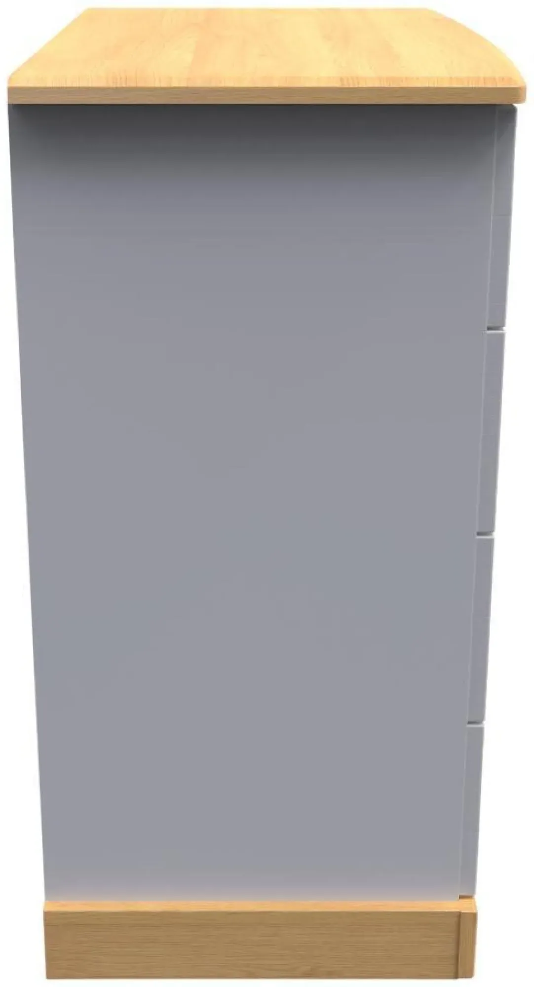 Whitney 4 Drawer Chest - Grey, Oak Effect