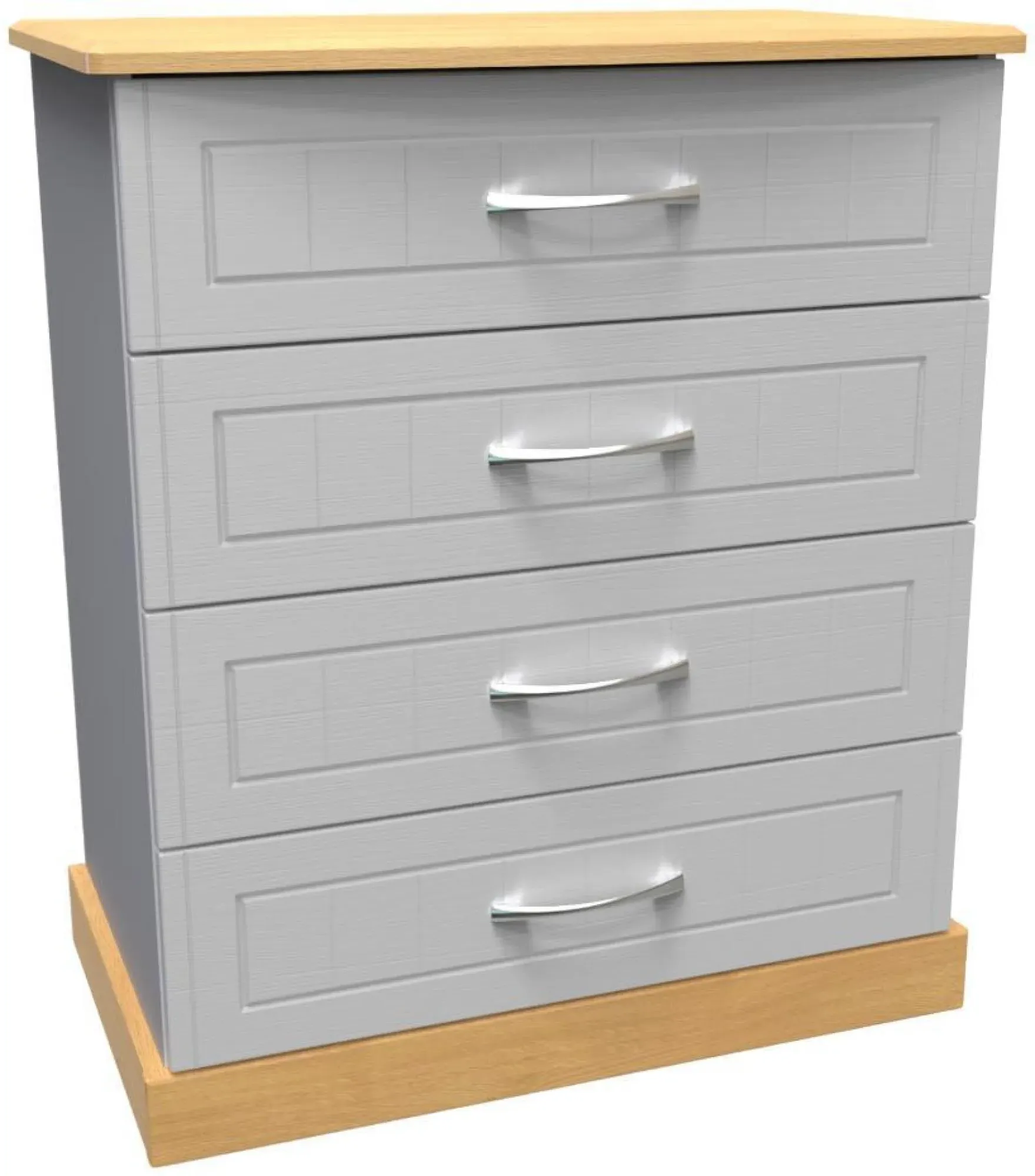 Whitney 4 Drawer Chest - Grey, Oak Effect
