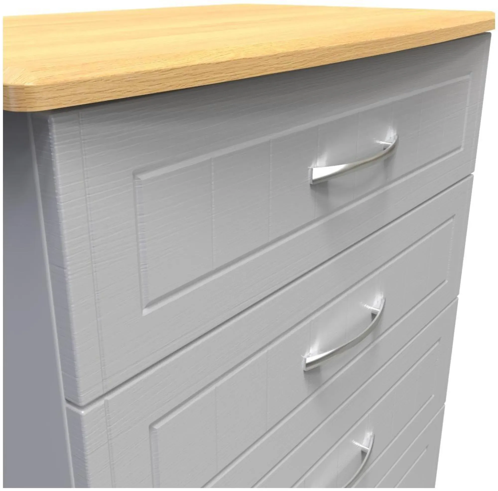 Whitney 4 Drawer Chest - Grey, Oak Effect