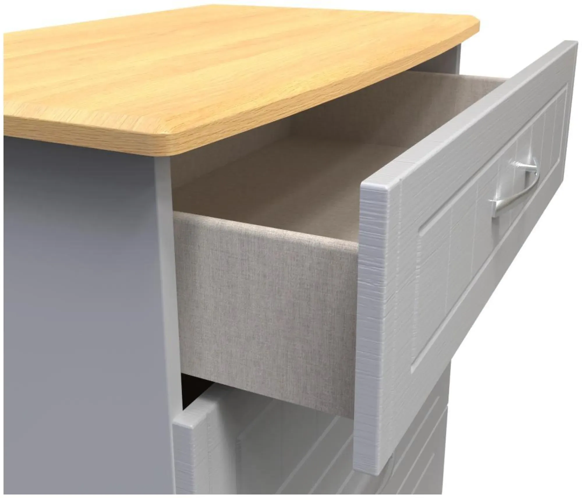 Whitney 4 Drawer Chest - Grey, Oak Effect