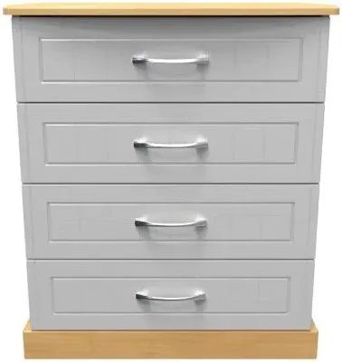 Whitney 4 Drawer Chest - Grey, Oak Effect image