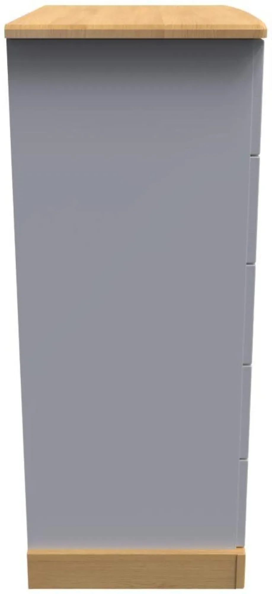 Whitney 5 Drawer Chest - Grey, Oak Effect