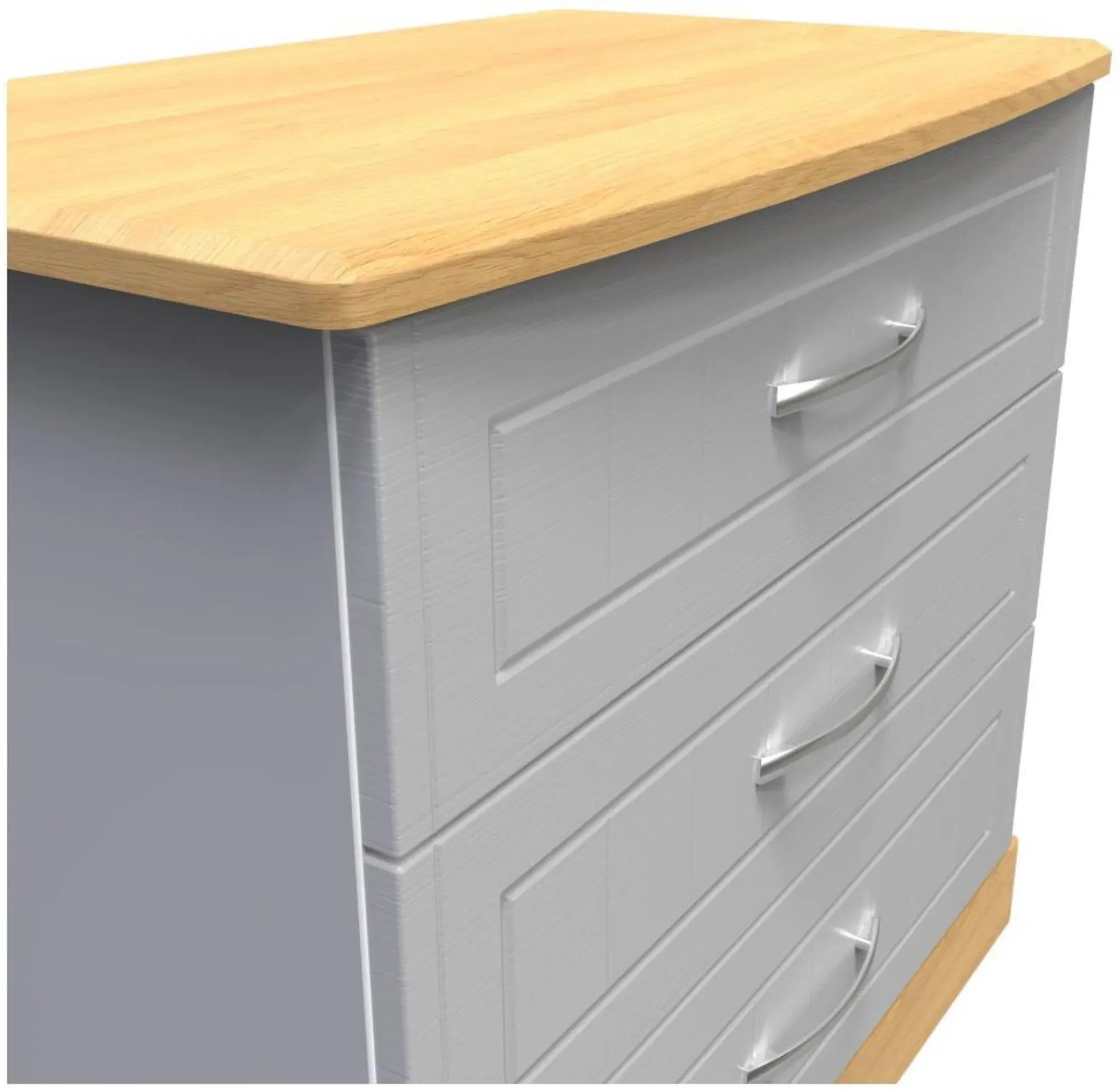 Whitney Oak Effect 3 Drawer Small Chest - Grey
