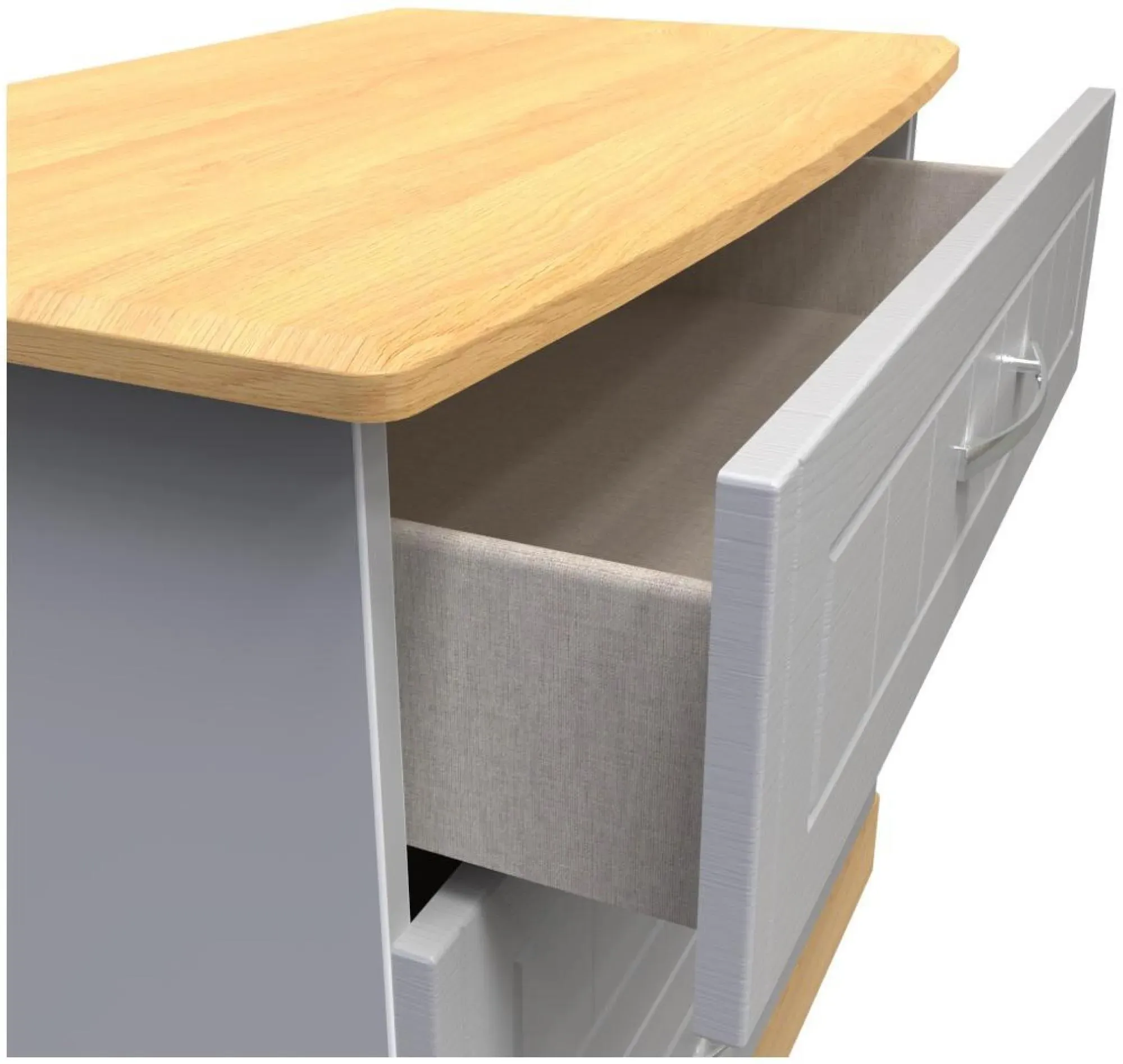 Whitney Oak Effect 3 Drawer Small Chest - Grey