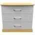 Whitney Oak Effect 3 Drawer Small Chest - Grey