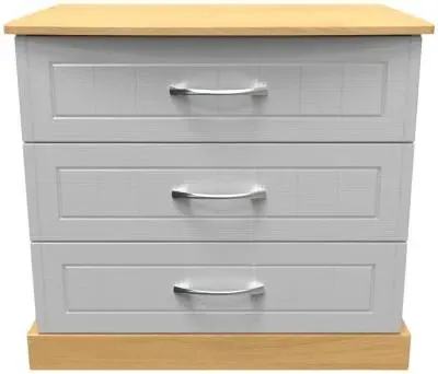 Whitney Oak Effect 3 Drawer Small Chest - Grey image
