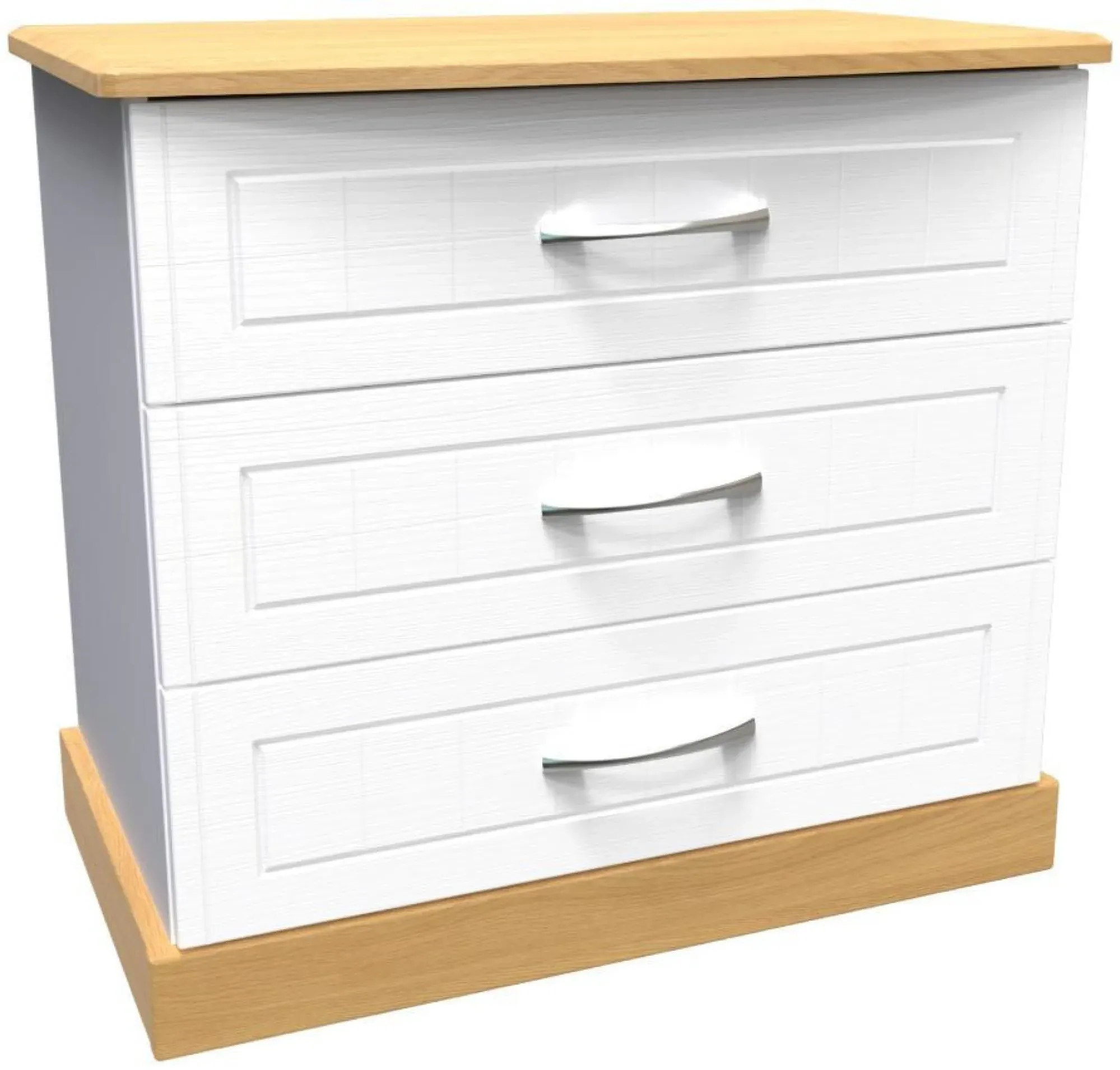 Whitney Oak Effect 3 Drawer Small Chest - White