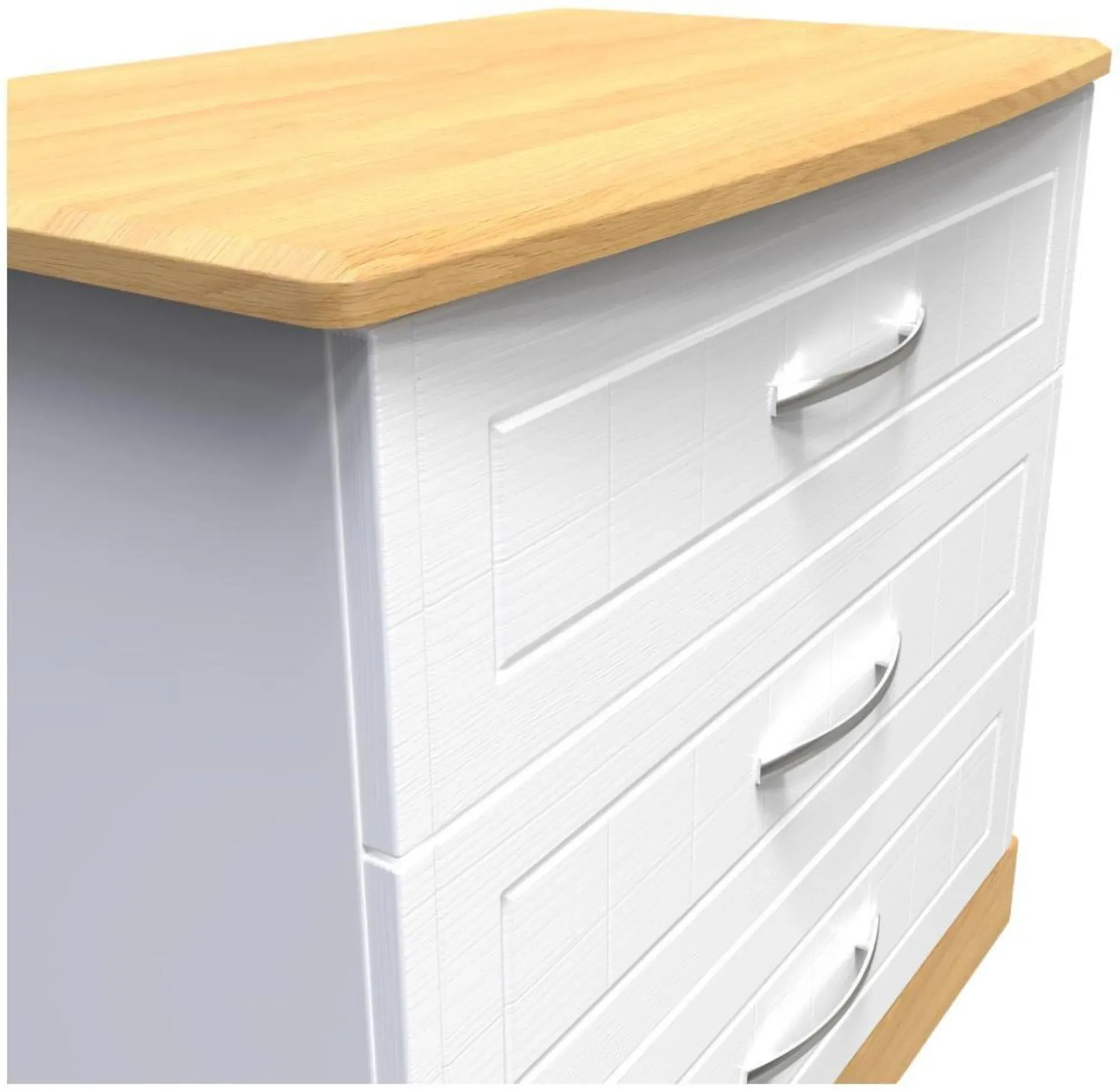 Whitney Oak Effect 3 Drawer Small Chest - White