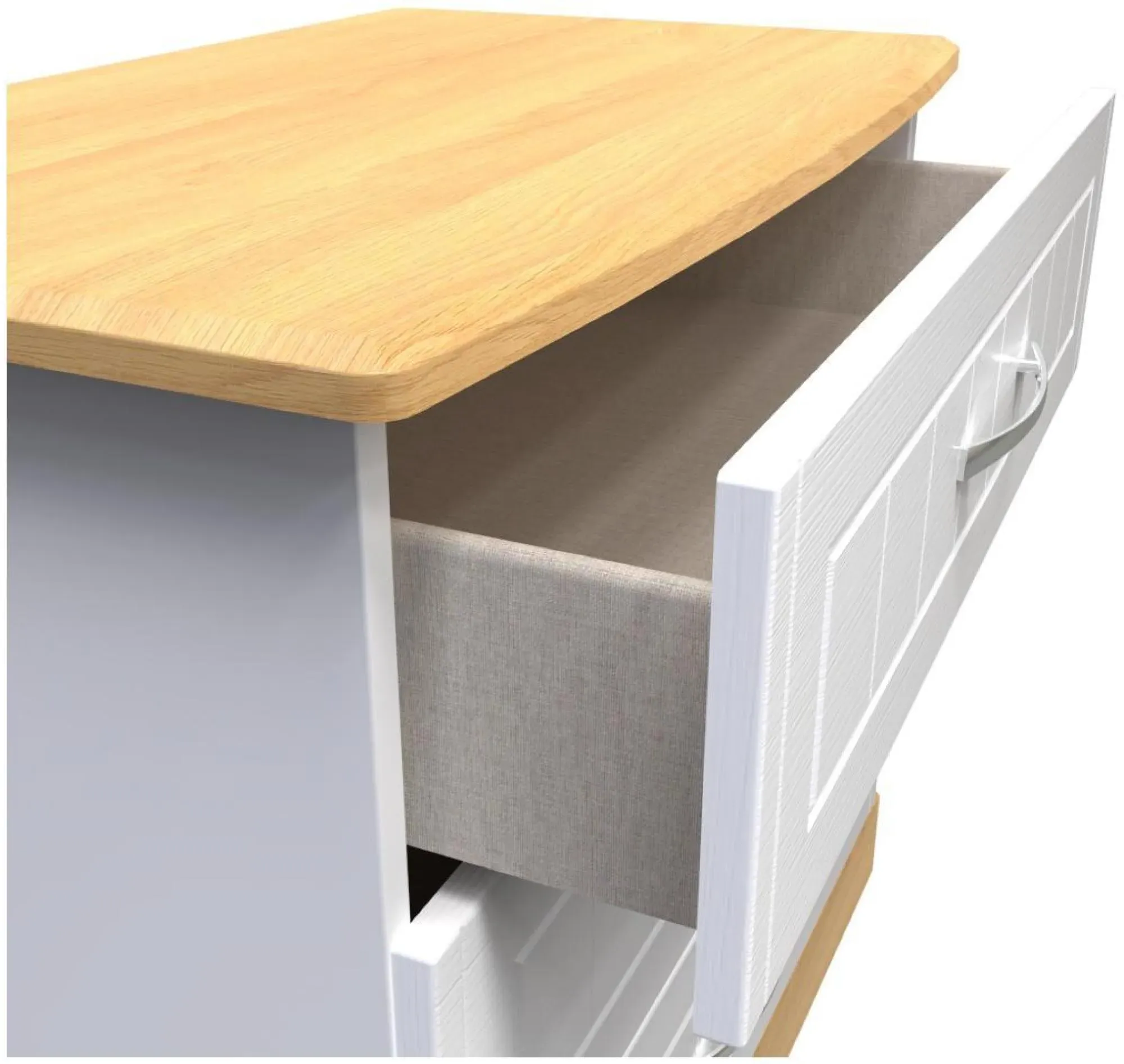 Whitney Oak Effect 3 Drawer Small Chest - White