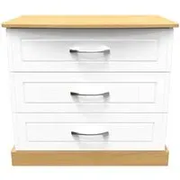 Whitney Oak Effect 3 Drawer Small Chest - White