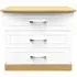 Whitney Oak Effect 3 Drawer Small Chest - White
