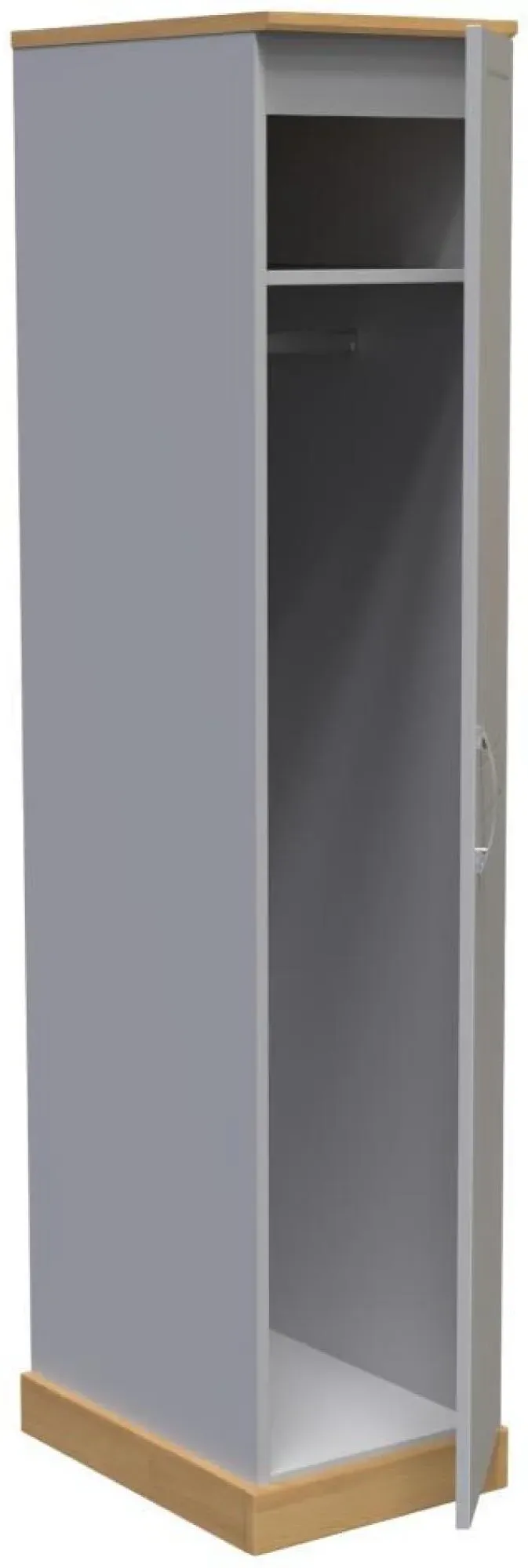 Whitney Single Wardrobe - Oak, Grey