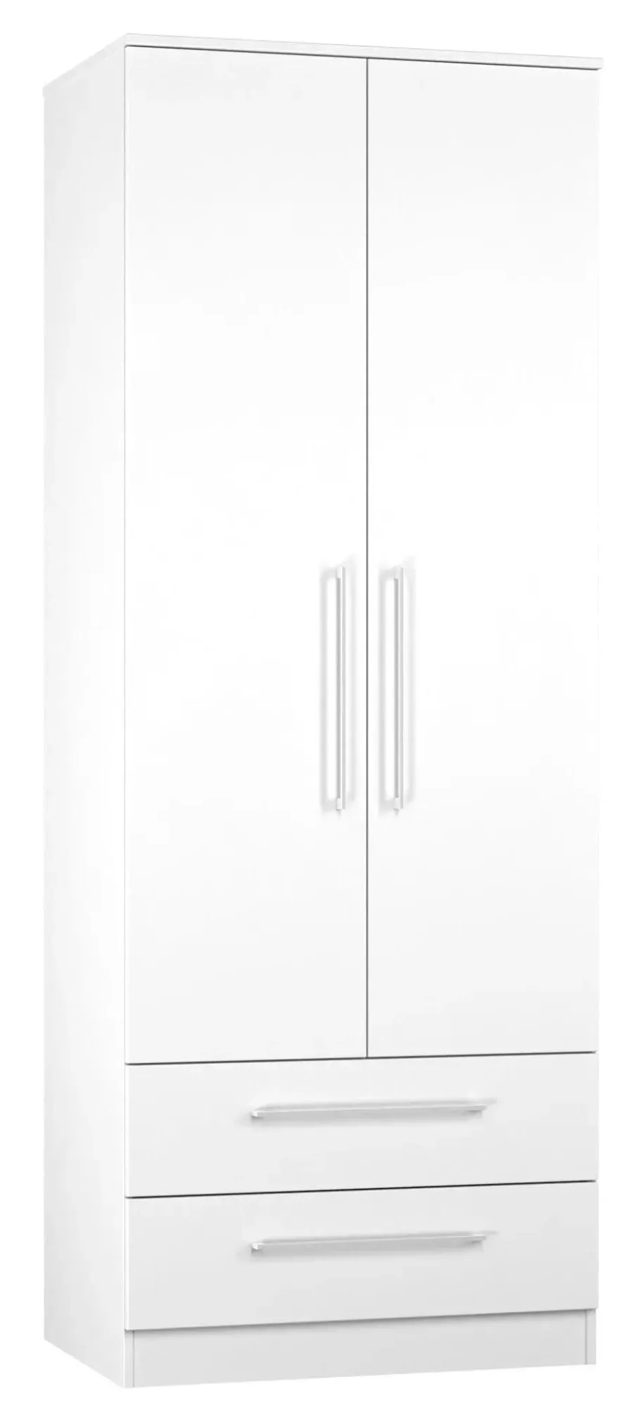 Worcester 2 Door 2 Drawer Tall Wardrobe - White, MDF