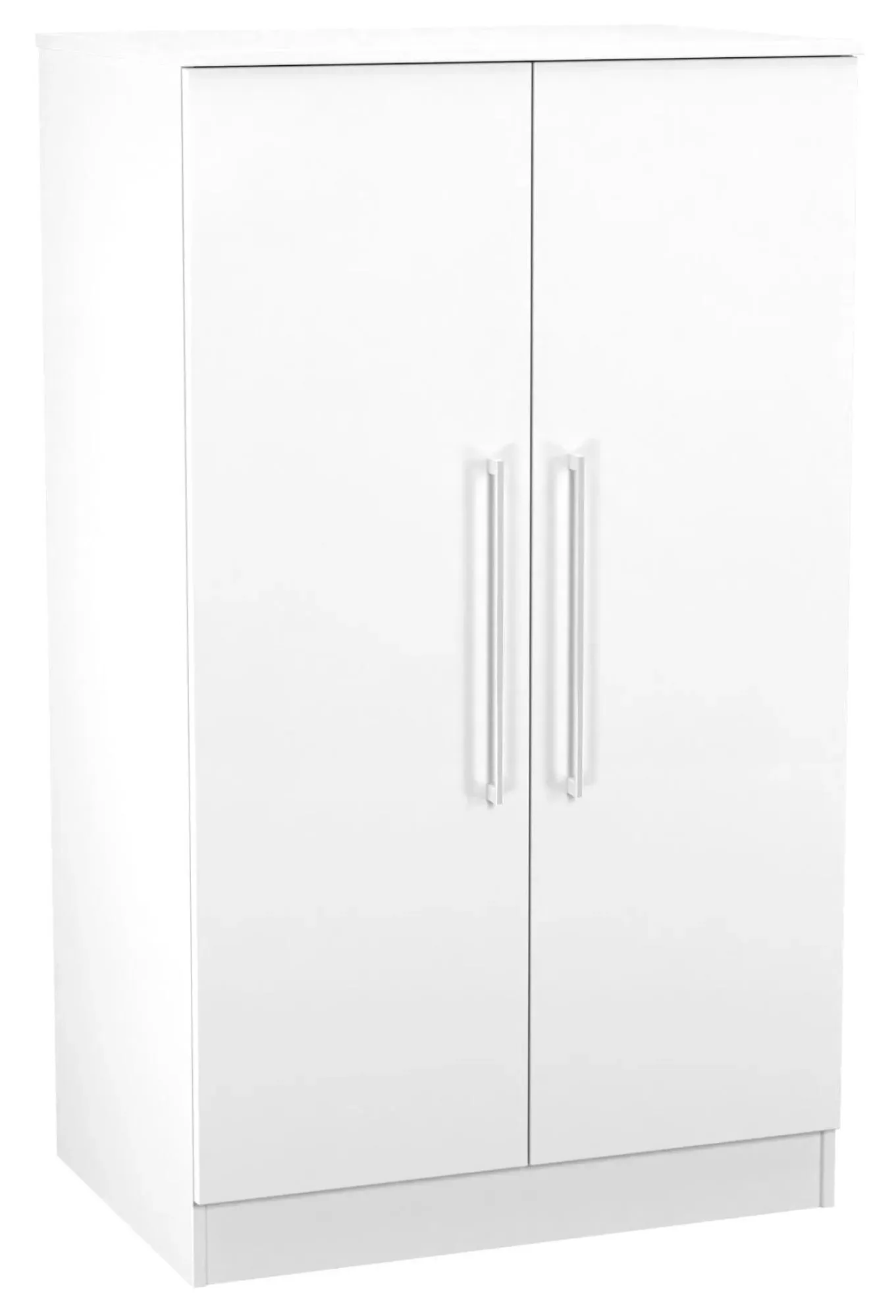 Worcester 2 Door Midi Wardrobe - White Gloss, MDF