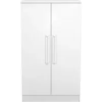 Worcester 2 Door Midi Wardrobe - White Gloss, MDF