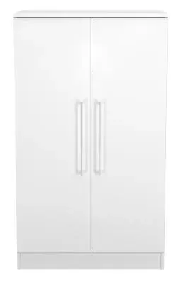 Worcester 2 Door Midi Wardrobe - White Gloss, MDF image