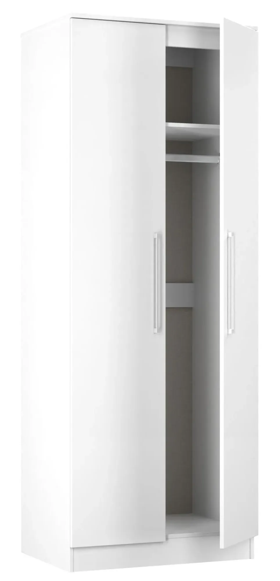 Worcester 2 Door Tall Wardrobe - White, MDF