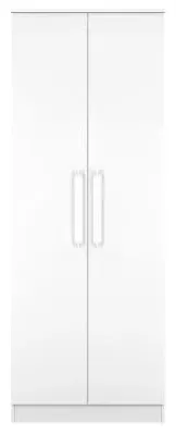 Worcester 2 Door Tall Wardrobe - White, MDF image