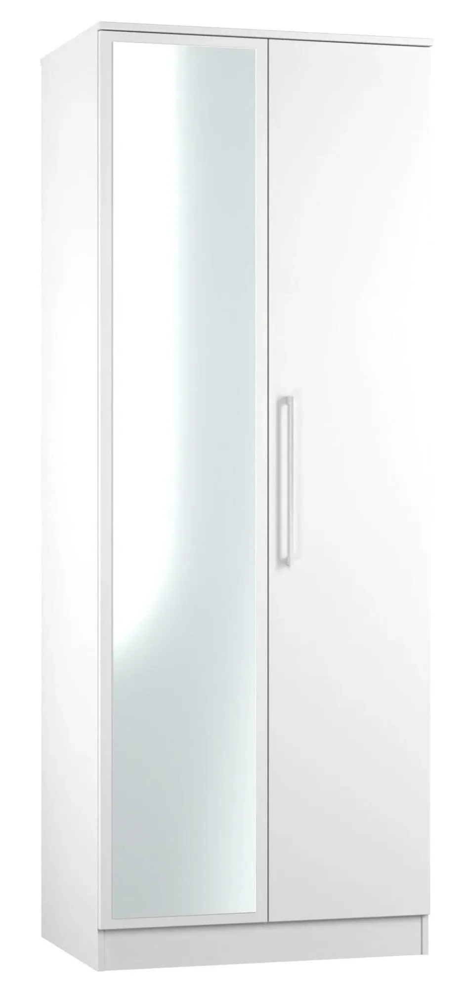 Worcester 2 Door Tall Wardrobe with Mirror - White