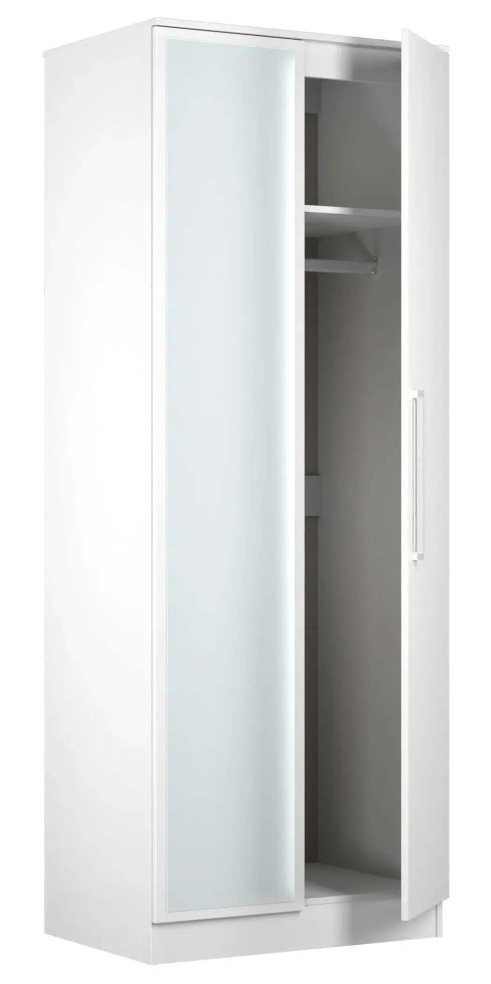 Worcester 2 Door Tall Wardrobe with Mirror - White