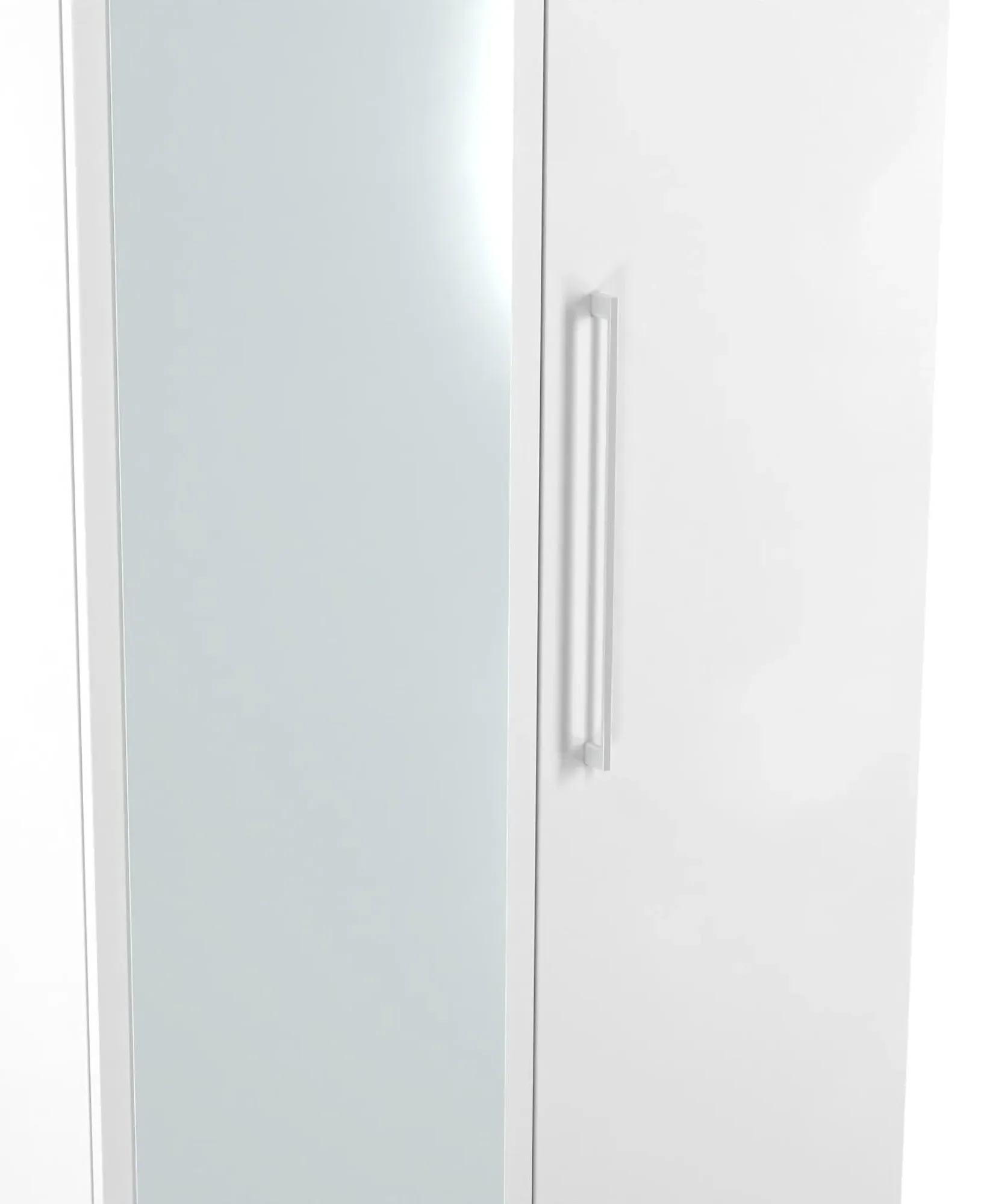 Worcester 2 Door Tall Wardrobe with Mirror - White