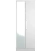 Worcester 2 Door Tall Wardrobe with Mirror - White