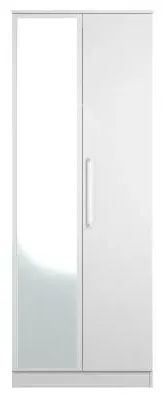 Worcester 2 Door Tall Wardrobe with Mirror - White