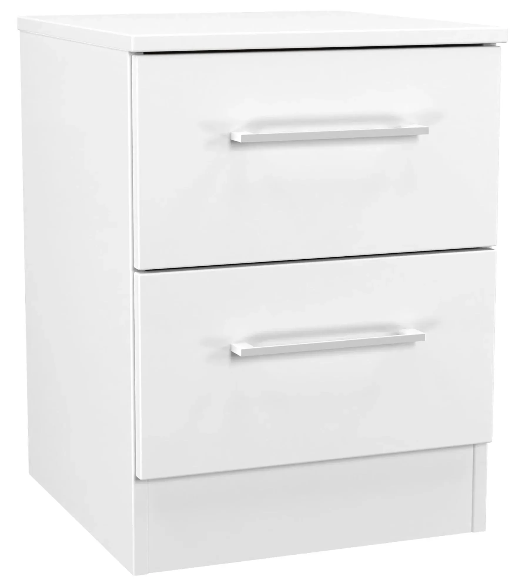 Worcester 2 Drawer Bedside Cabinet - White, MDF