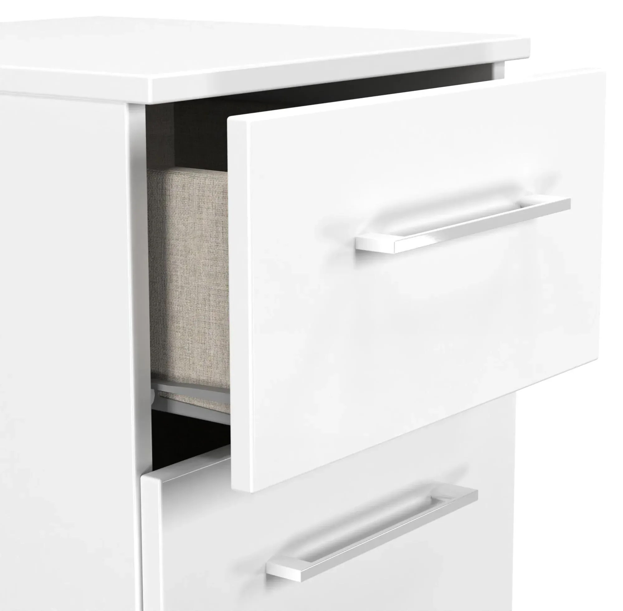 Worcester 2 Drawer Bedside Cabinet - White, MDF