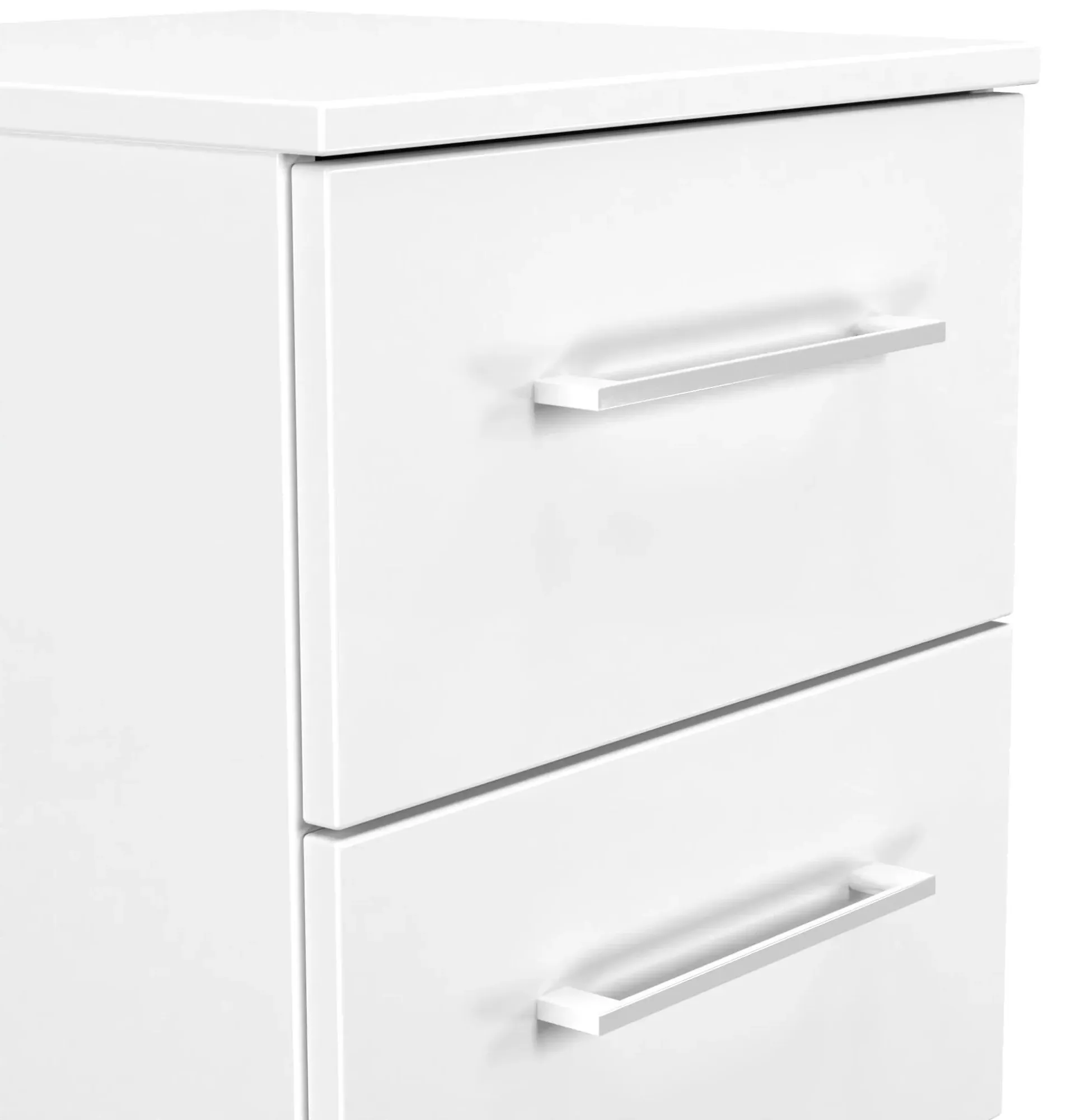 Worcester 2 Drawer Bedside Cabinet - White, MDF