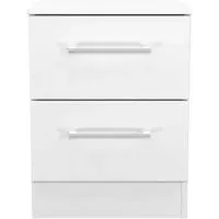 Worcester 2 Drawer Bedside Cabinet - White, MDF