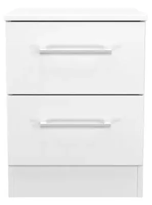 Worcester 2 Drawer Bedside Cabinet - White, MDF image