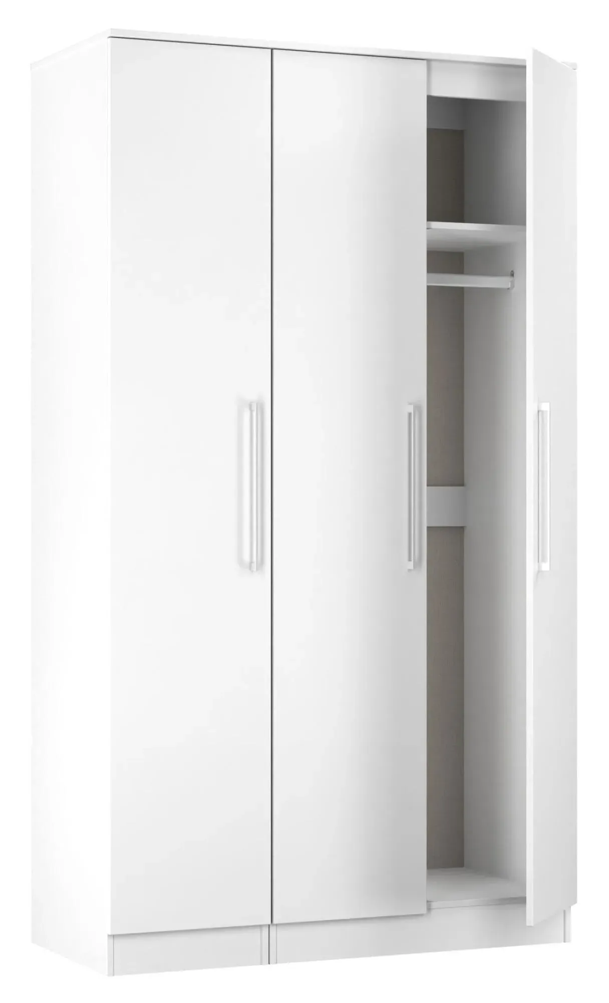 Worcester 3 Door Tall Triple Wardrobe - White Gloss