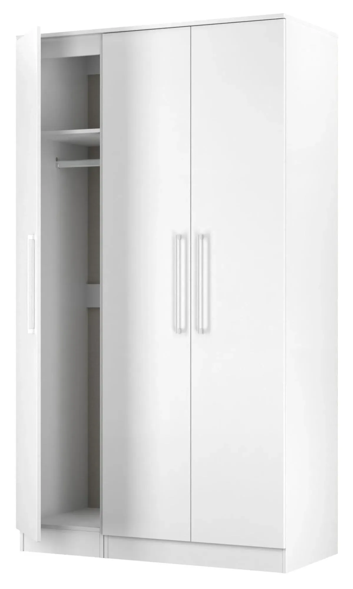 Worcester 3 Door Tall Triple Wardrobe - White Gloss