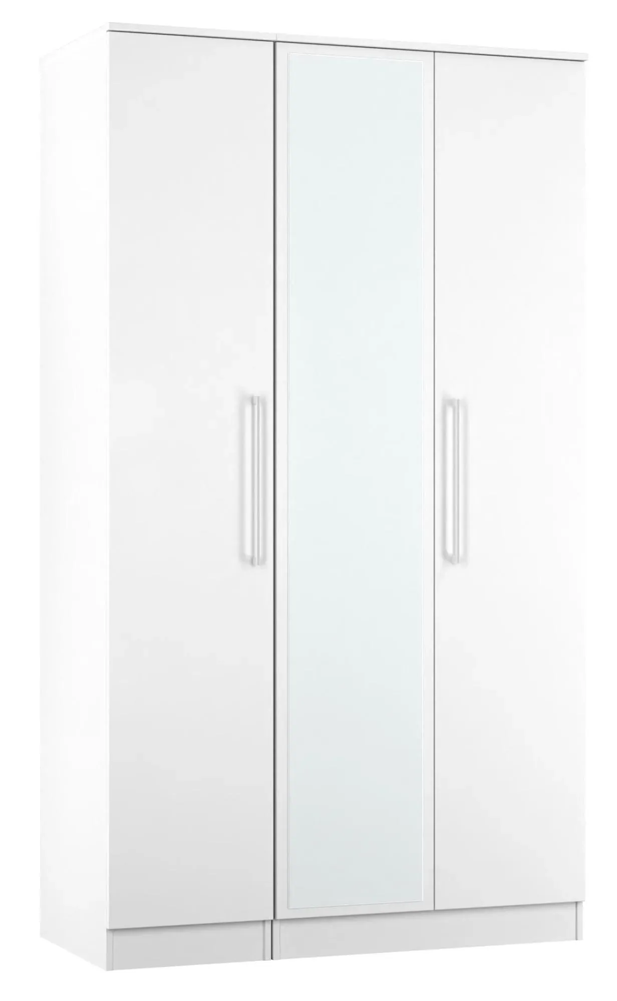 Worcester 3 Door Tall Wardrobe with Mirror - White