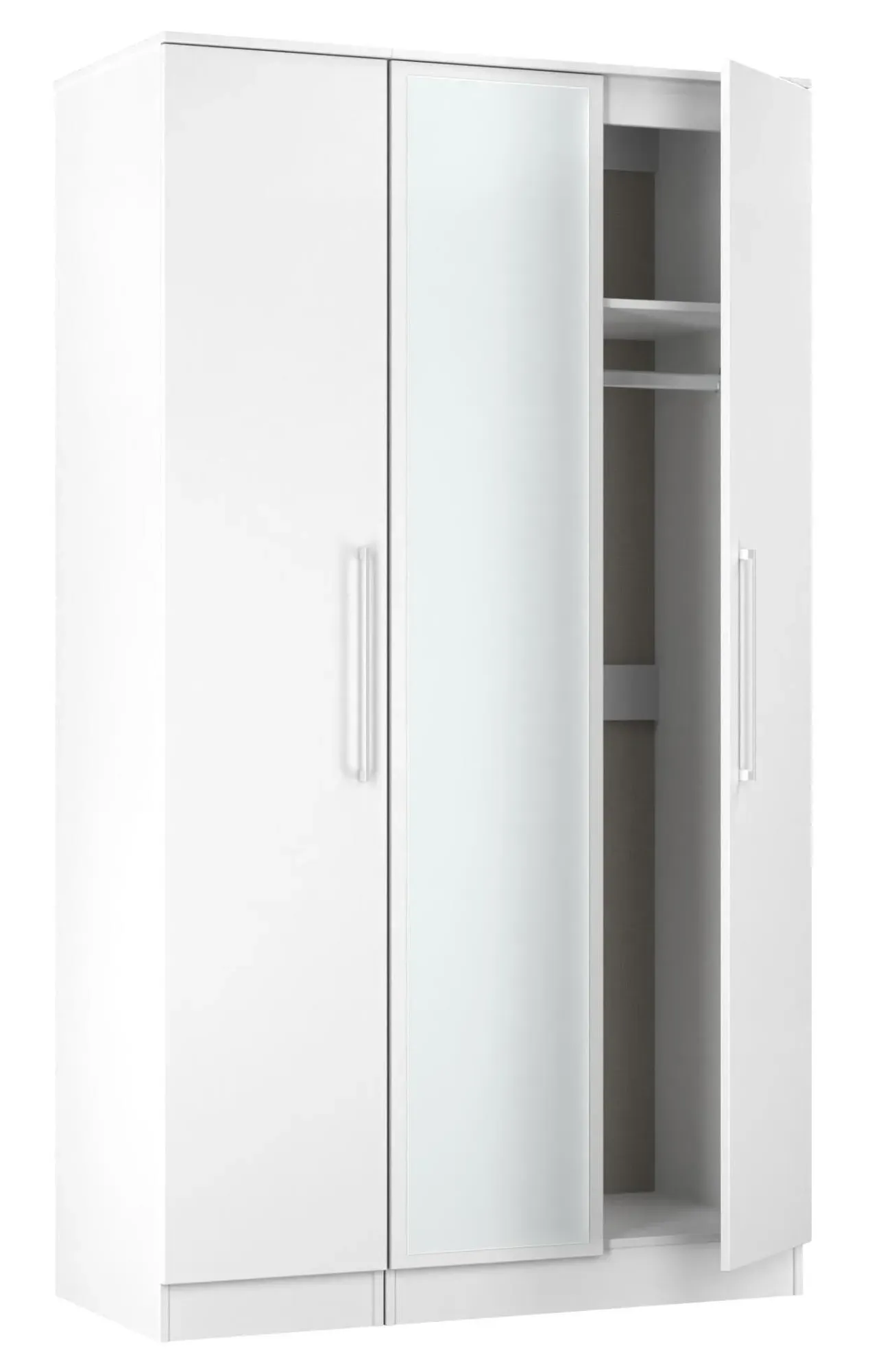 Worcester 3 Door Tall Wardrobe with Mirror - White