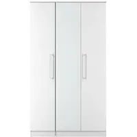 Worcester 3 Door Tall Wardrobe with Mirror - White