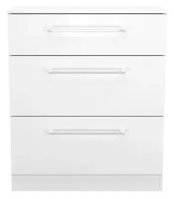 Worcester 3 Drawer Deep Chest - White, MDF image