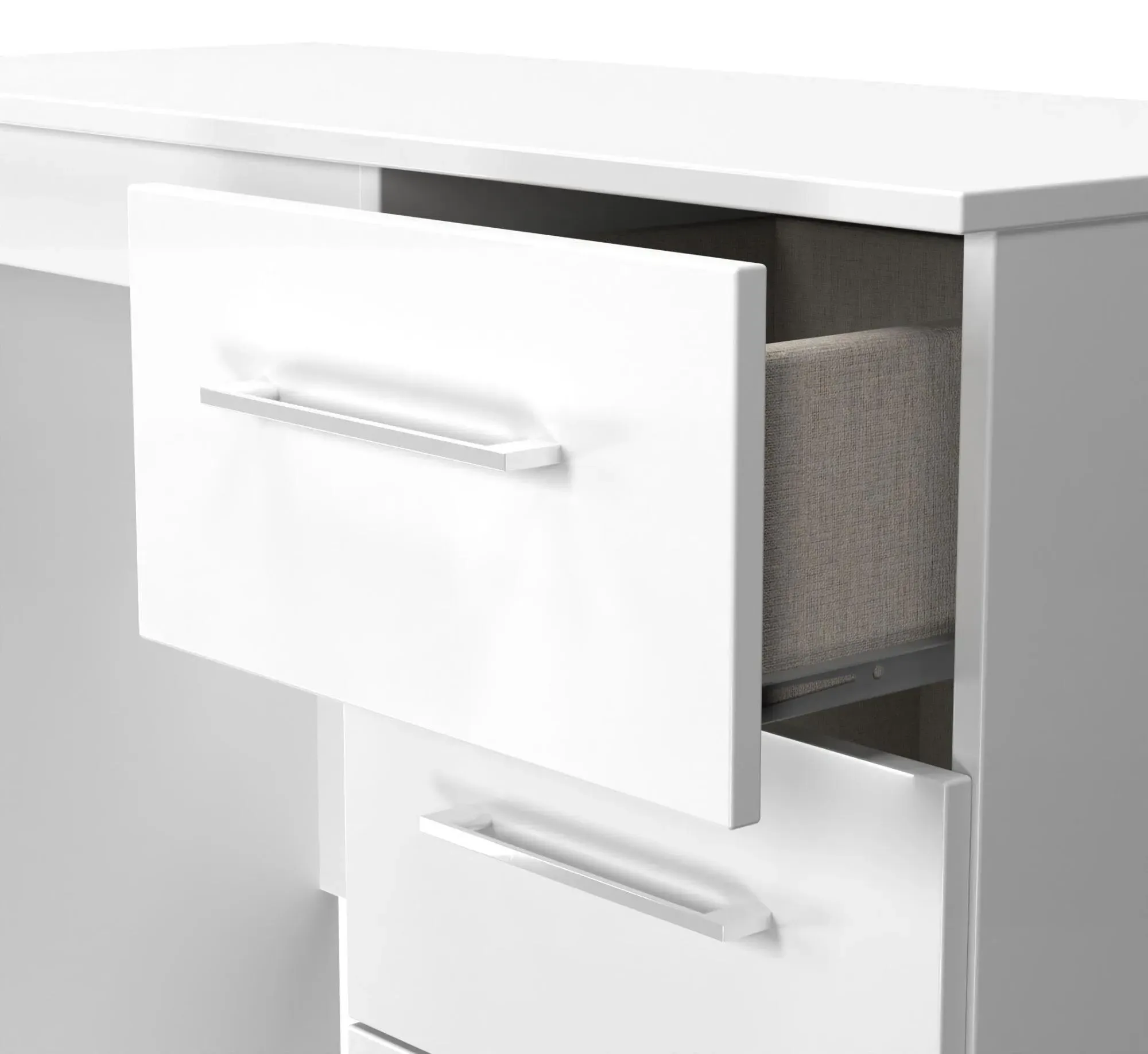 Worcester 3 Drawer Single Dressing Table - White