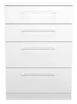 Worcester 4 Drawer Deep Chest - White, MDF image