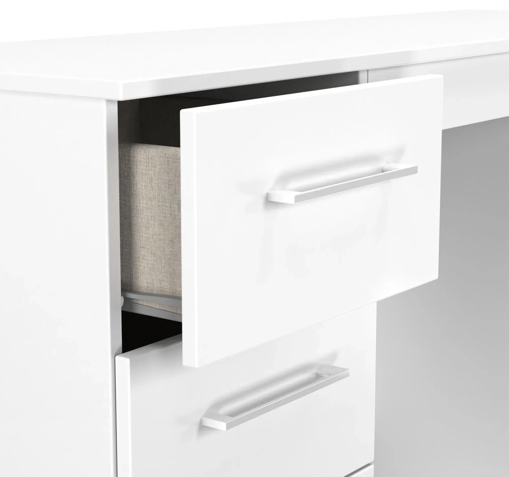 Worcester 6 Drawer Double Dressing Table - White