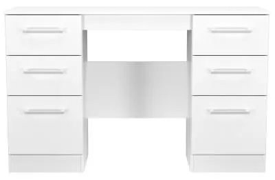 Worcester 6 Drawer Double Dressing Table - White