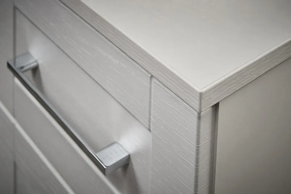 York 3 Door Tall Triple Wardrobe with Mirror - Cashmere