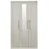 York 3 Door Tall Triple Wardrobe with Mirror - Cashmere