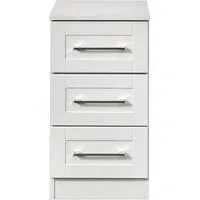York 3 Drawer Bedside Cabinet - White Ash