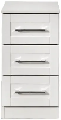 York 3 Drawer Bedside Cabinet - White Ash image