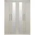 York 4 Door Tall Mirror Wardrobe - Cashmere, Ash