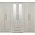 York 6 Door Tall Mirror Combi Wardrobe - Cashmere Ash