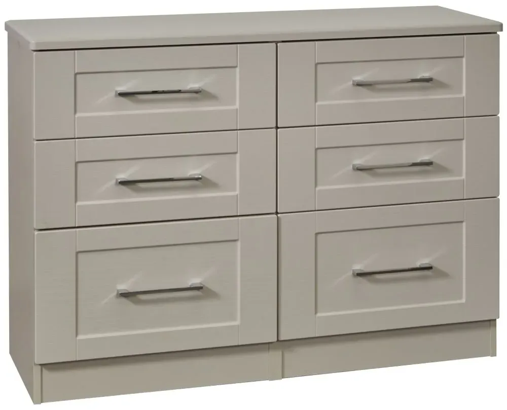 York 6 Drawer Midi Chest - Kaschmir Ash