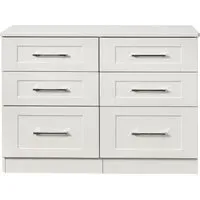 York 6 Drawer Midi Chest - White, Ash